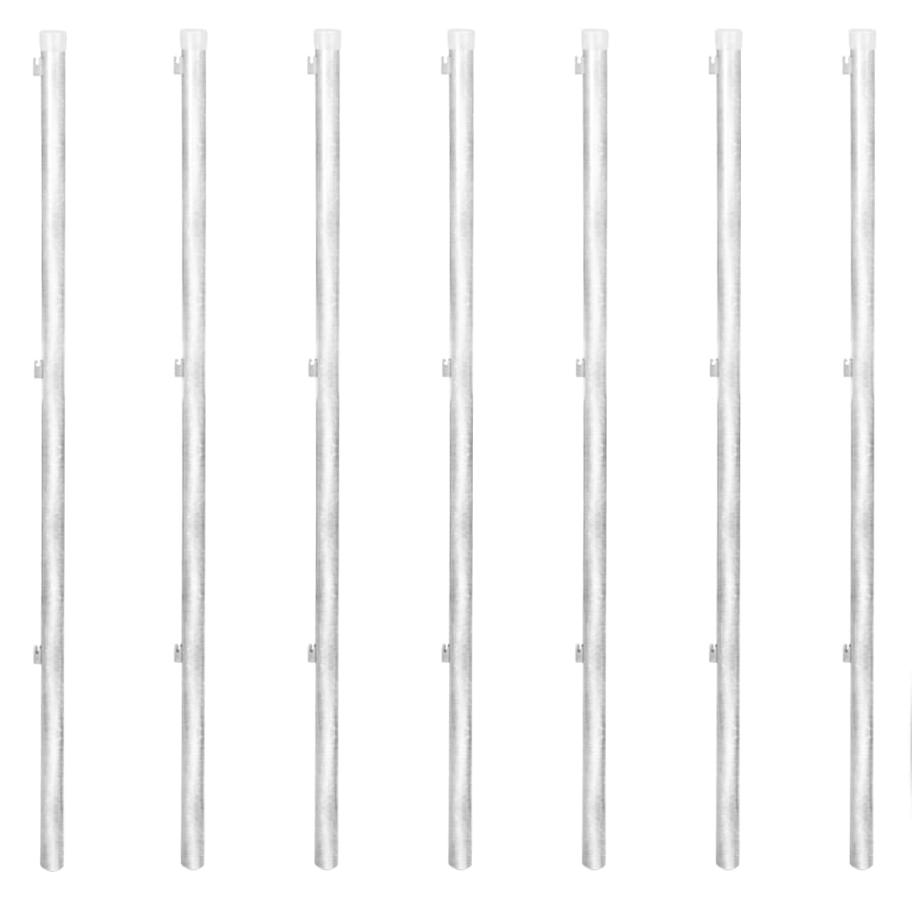 Recinzione in Rete con Pali in Acciaio Zincato 15x1 m Argento - homemem39