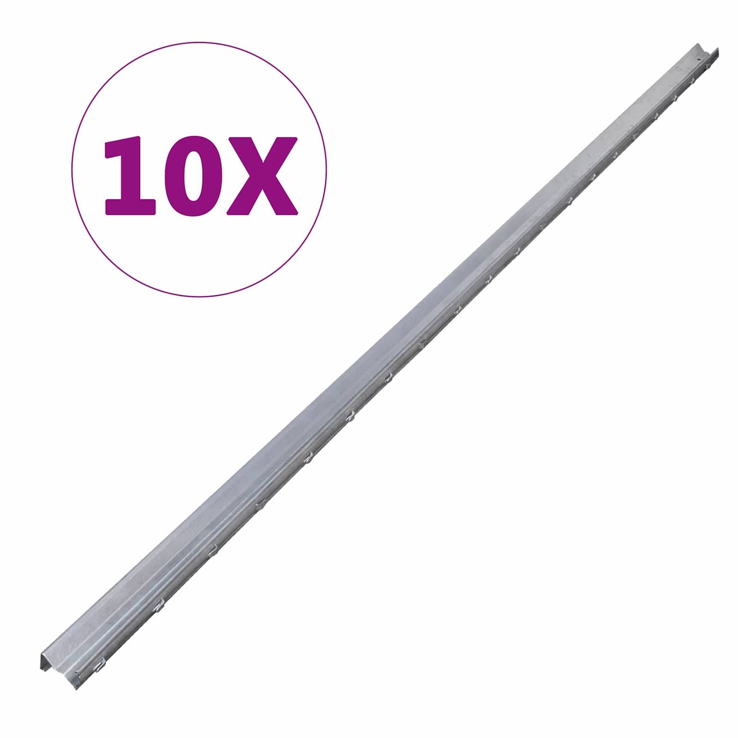 Palo della recinzione 10 pcs Argento 200 cm Acciaio | homemem39