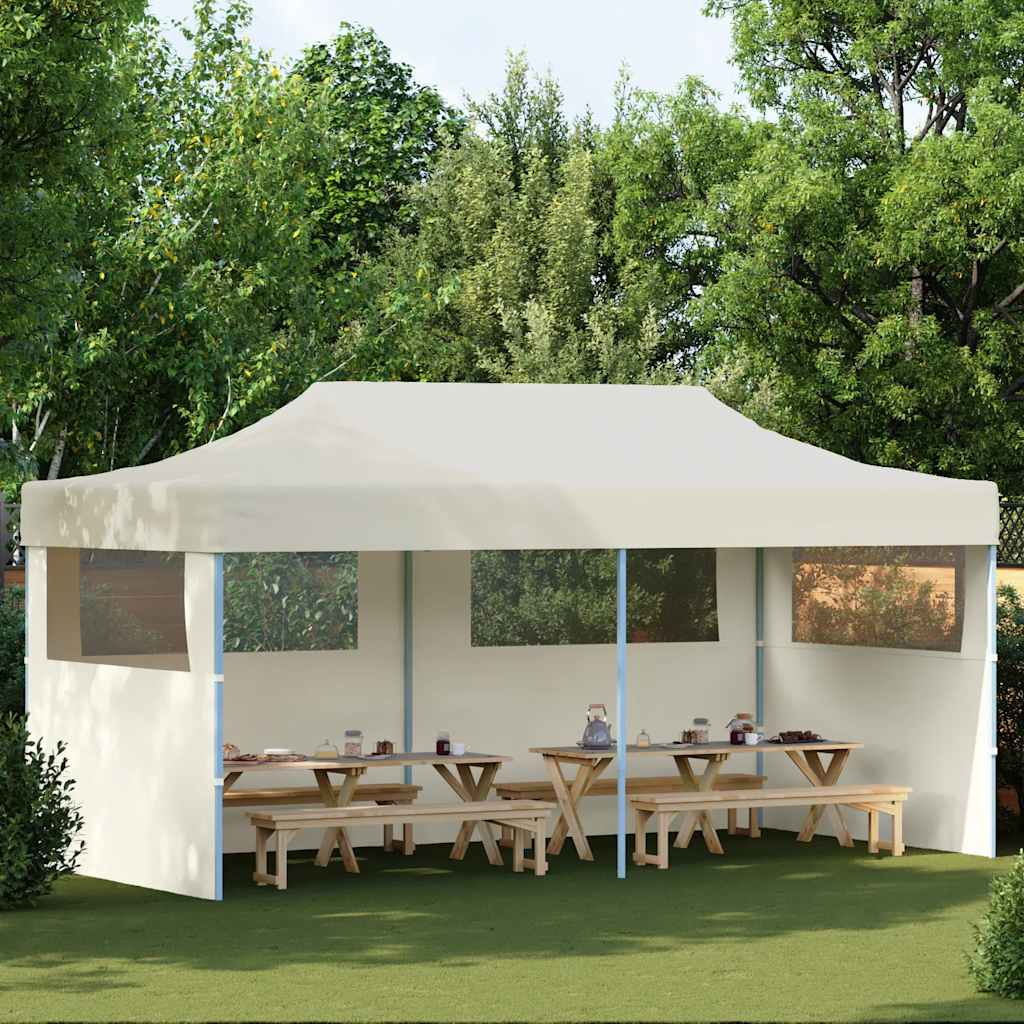 Tenda per Feste Pop-Up Pieghevole Crema 3 x 6 m
