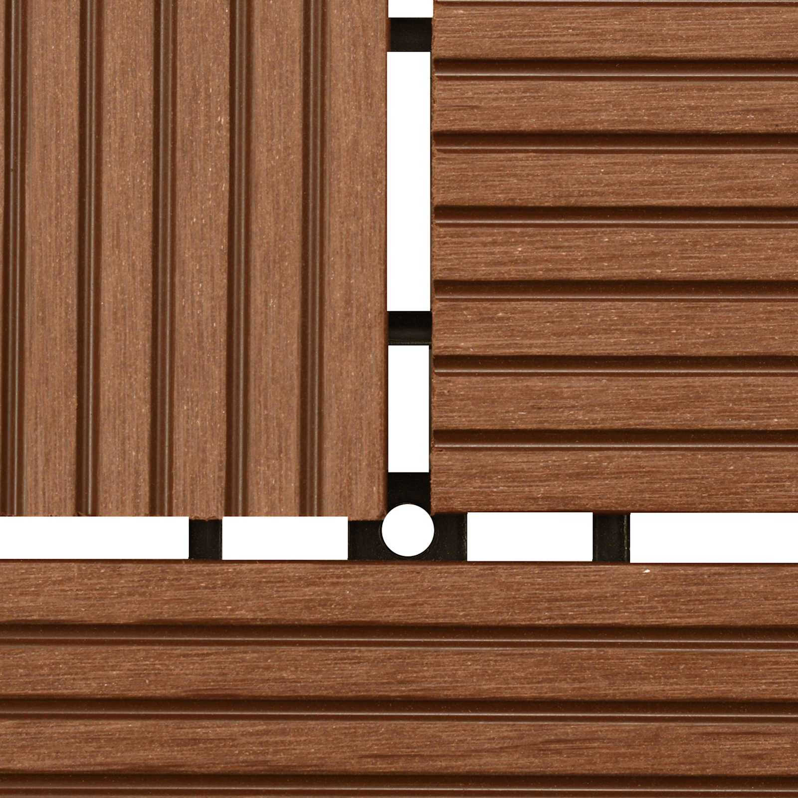 Piastrella per Decking 11 pcs Marrone 30 x 30 cm WPC | homemem39