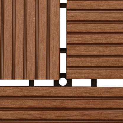 Piastrella per Decking 11 pcs Marrone 30 x 30 cm WPC | homemem39