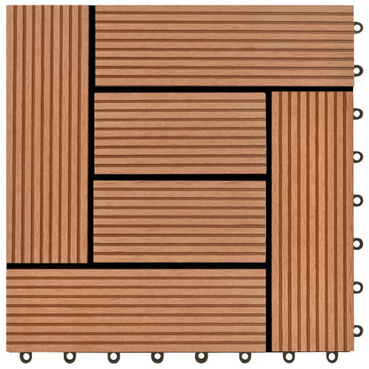 Set 11 Piastrelle in WPC 30 x 30 cm 1 mq marrone - homemem39