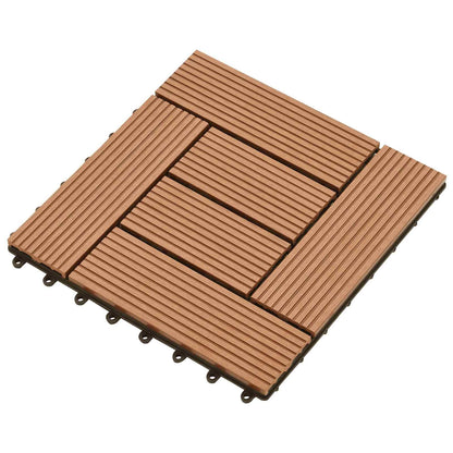 Piastrella per Decking 11 pcs Marrone 30 x 30 cm WPC | homemem39