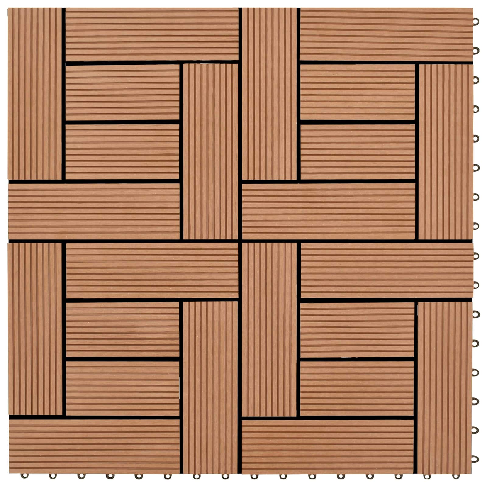 Piastrella per Decking 11 pcs Marrone 30 x 30 cm WPC | homemem39