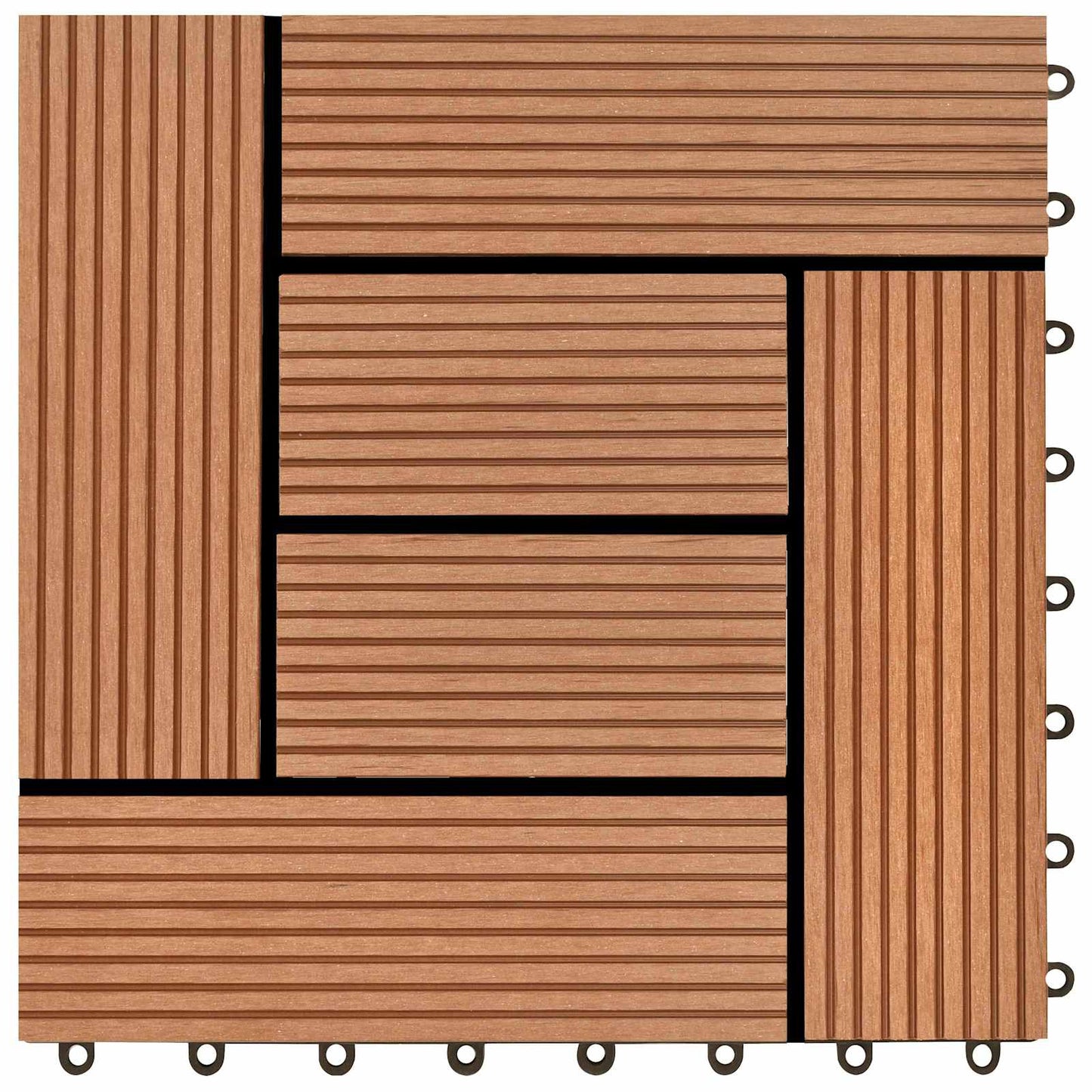 Piastrella per Decking 11 pcs Marrone 30 x 30 cm WPC | homemem39