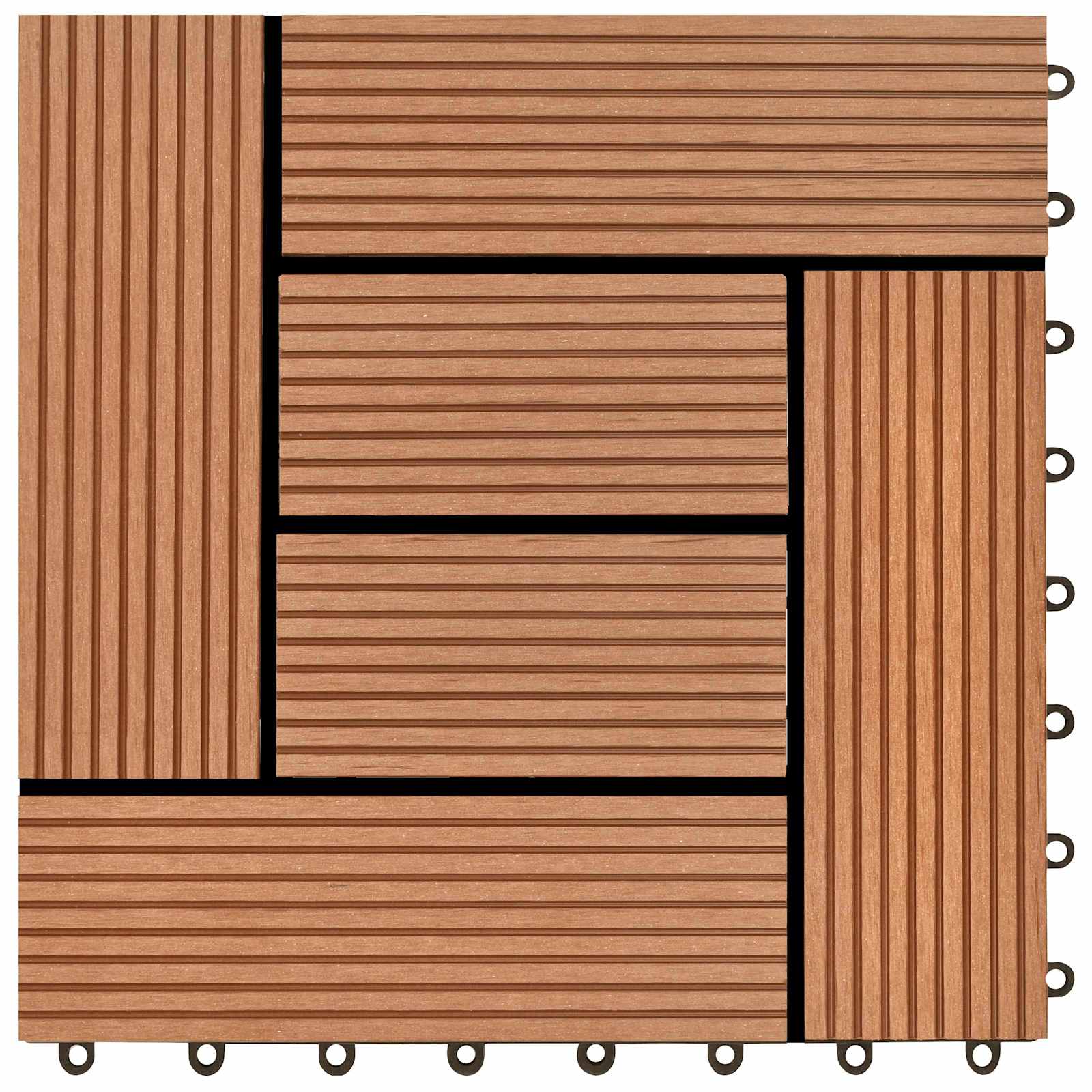 Piastrella per Decking 11 pcs Marrone 30 x 30 cm WPC | homemem39