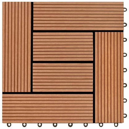 Piastrella per Decking 11 pcs Marrone 30 x 30 cm WPC