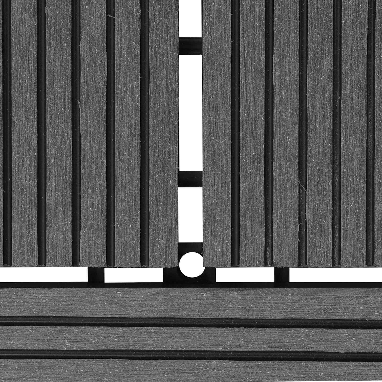 Piastrella per Decking 11 pcs Grigio 30 x 30 cm WPC | homemem39