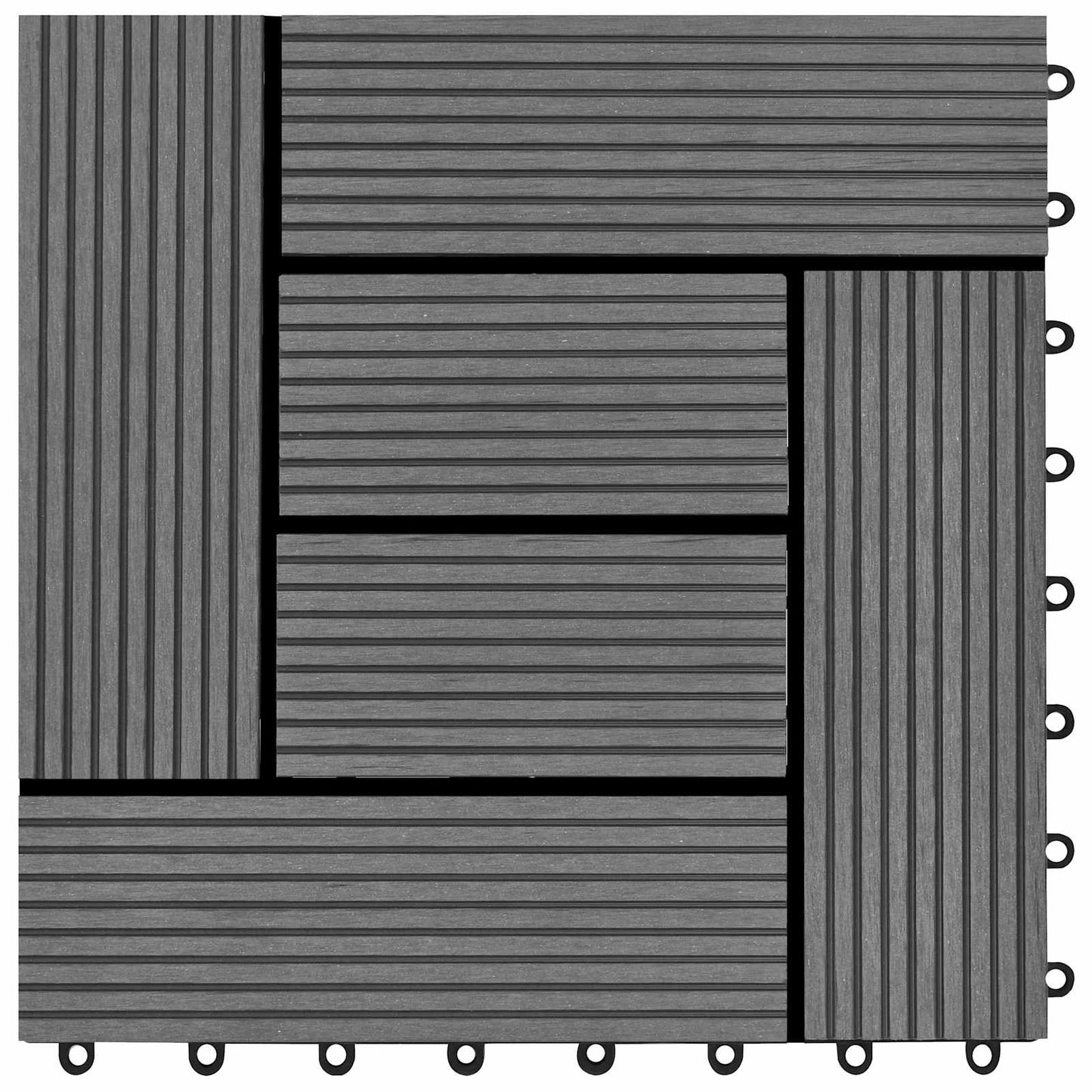 Piastrella per Decking 11 pcs Grigio 30 x 30 cm WPC