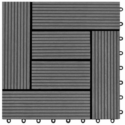 Piastrella per Decking 11 pcs Grigio 30 x 30 cm WPC