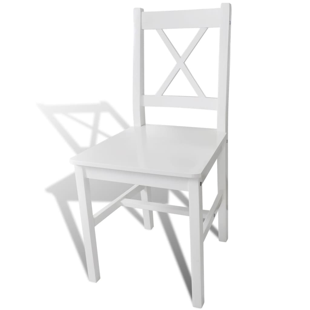 Sedie da Pranzo 6 pz Bianche in Legno di Pino | homemem39