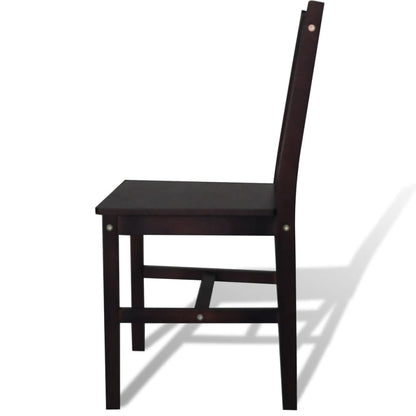 Sedie da Pranzo 6 pz Marrone Scuro in Legno di Pino | homemem39