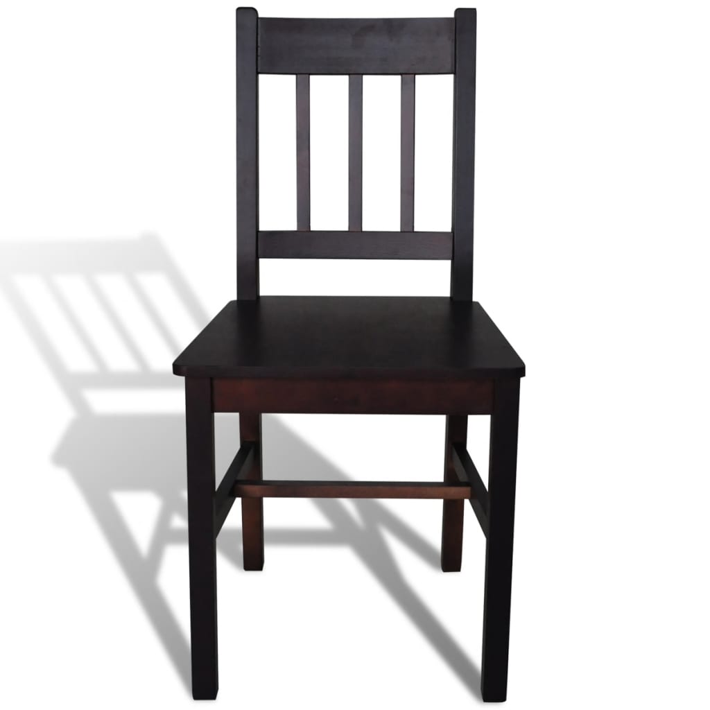 Sedie da Pranzo 6 pz Marrone Scuro in Legno di Pino | homemem39