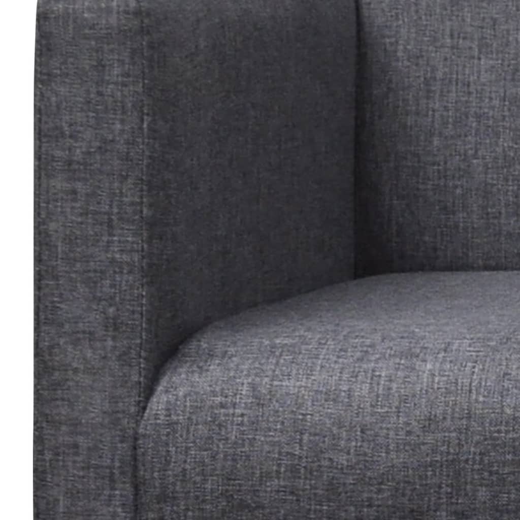 Panca con Cuscino Imbottito Tessuto Legno di Hevea Grigio Scuro | homemem39