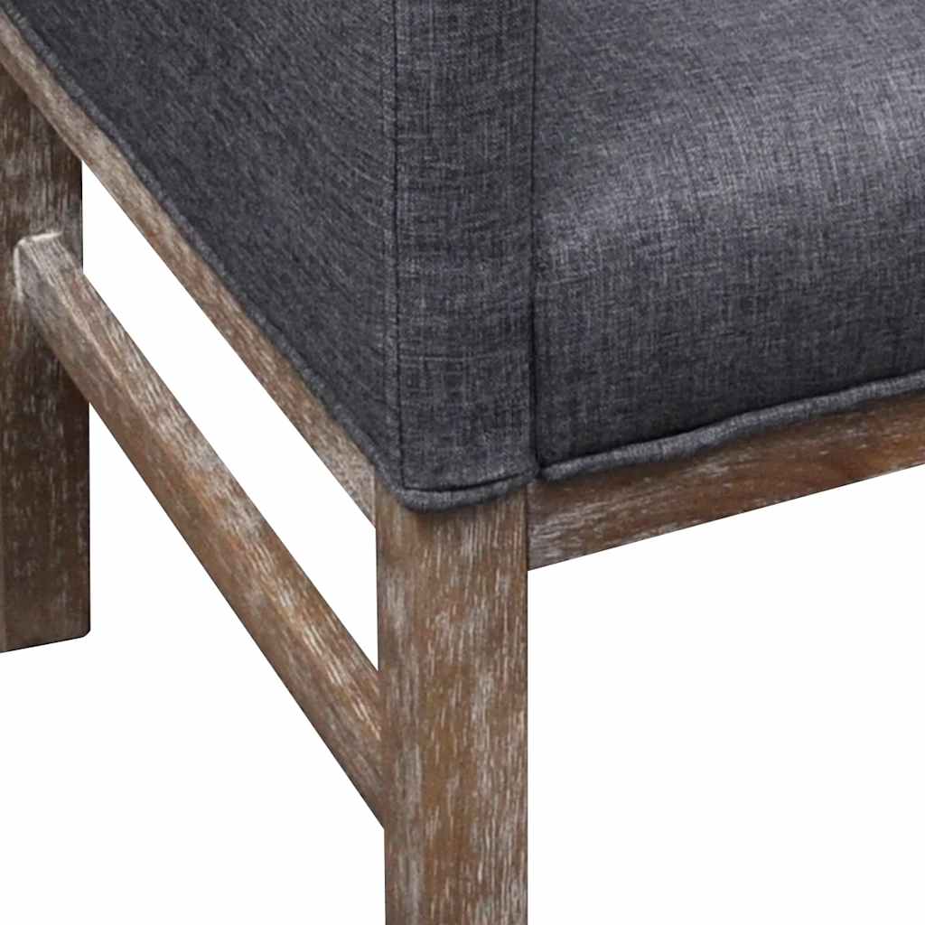 Panca con Cuscino Imbottito Tessuto Legno di Hevea Grigio Scuro | homemem39
