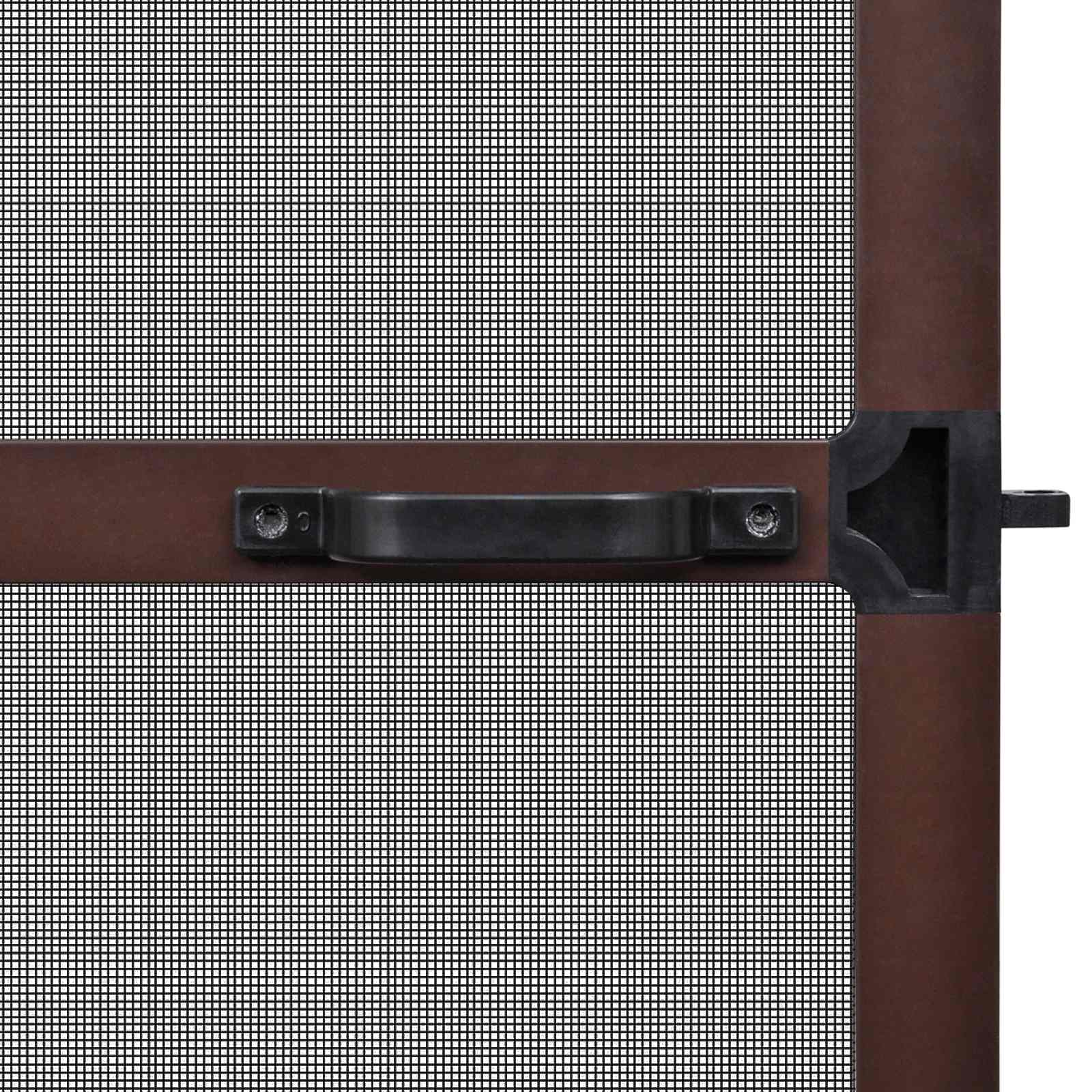 Schermo Insetti a Battente Marrone e Nero 100 x 215 cm | homemem39