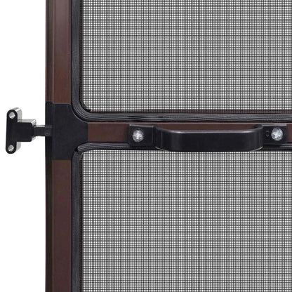 Schermo Insetti a Battente Marrone e Nero 100 x 215 cm | homemem39