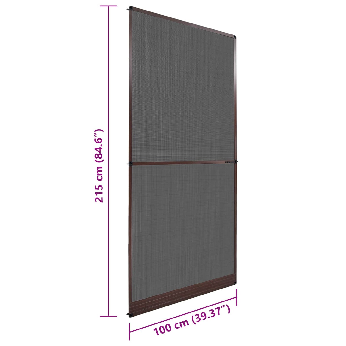Schermo Insetti a Battente Marrone e Nero 100 x 215 cm | homemem39