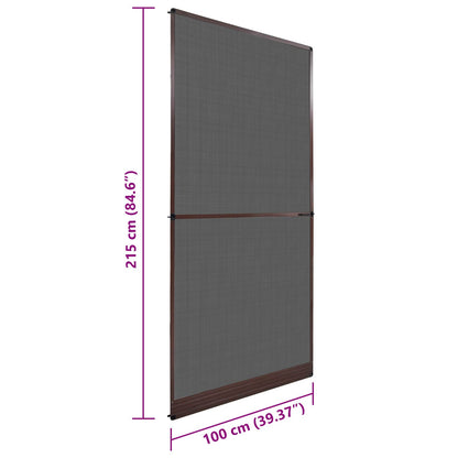 Schermo Insetti a Battente Marrone e Nero 100 x 215 cm | homemem39