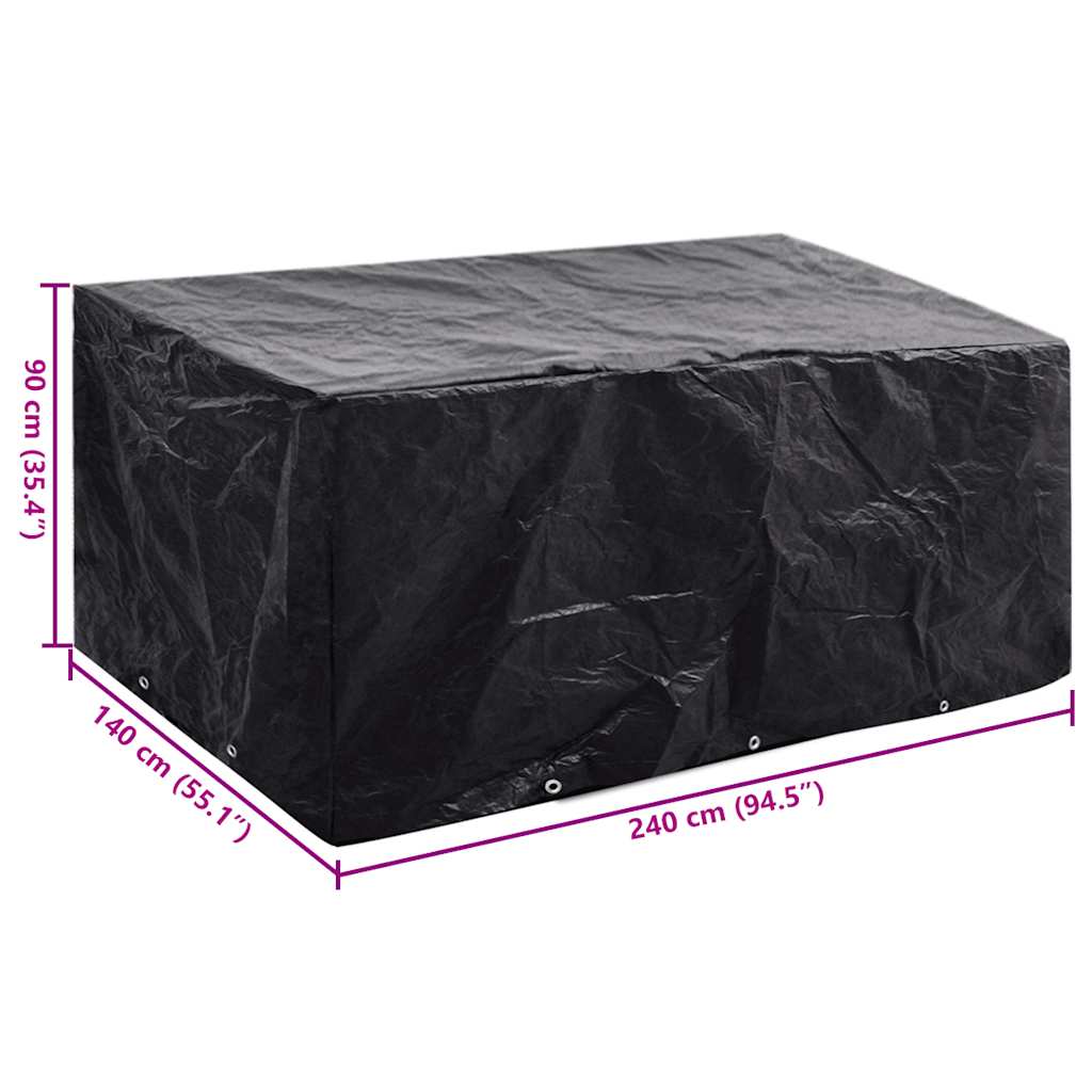 Copertura per Mobili da Giardino con 8 Occhielli 240x140x90 cm - homemem39