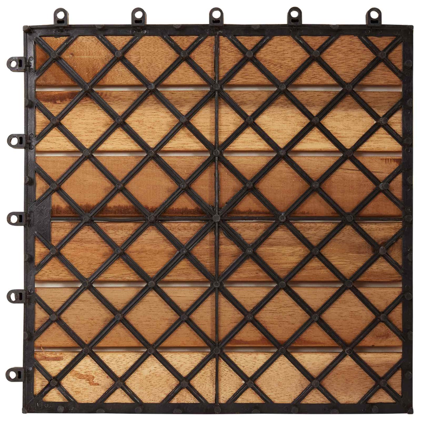 Piastrella per Decking 10 pcs Marrone 30 x 30 cm