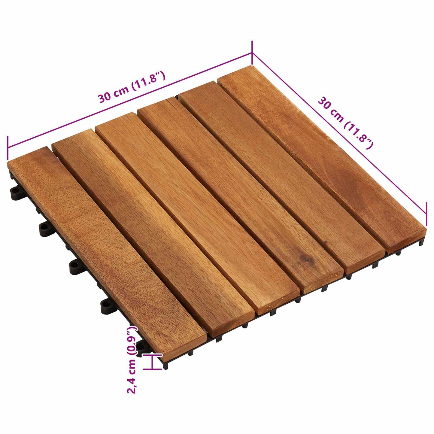 Piastrella per Decking 10 pcs Marrone 30 x 30 cm | homemem39