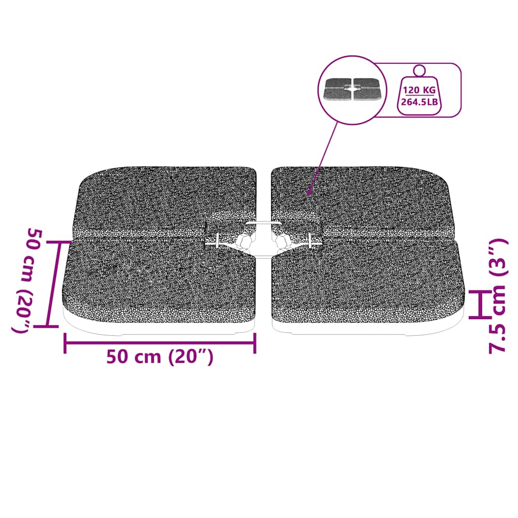 Base per Ombrellone Portatile Riempibile con Sabbia/Acqua 60 L - homemem39