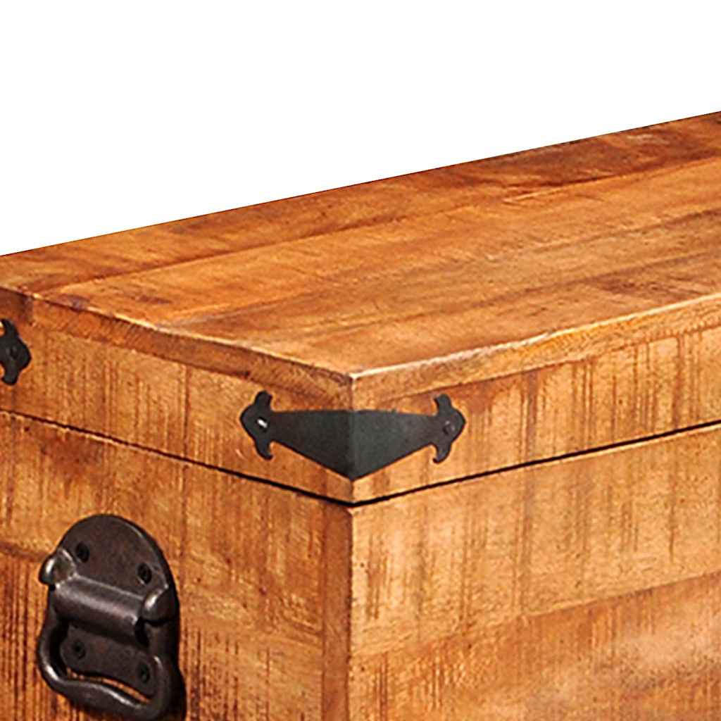 Casse di Stoccaggio 2 pz in Legno Ruvido di Mango