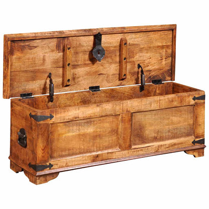 Cassapanca di Stoccaggio in Legno Ruvido di Mango