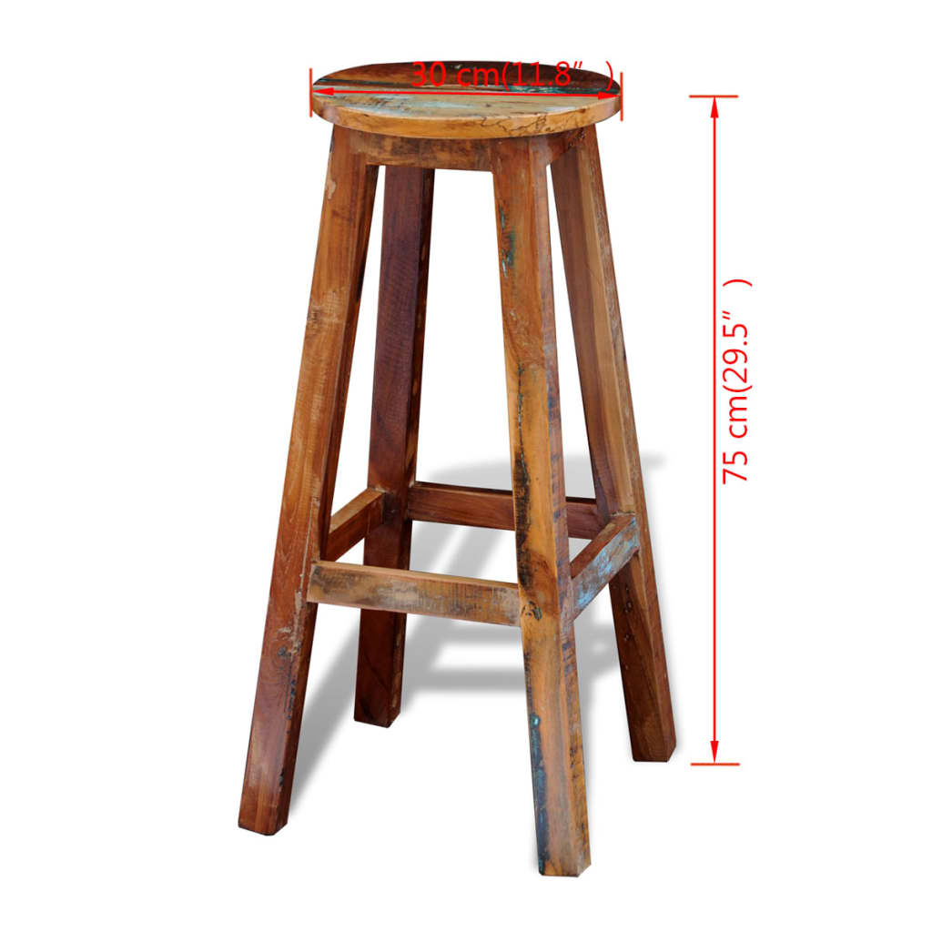 Bar Stool in Solid Reclaimed Wood