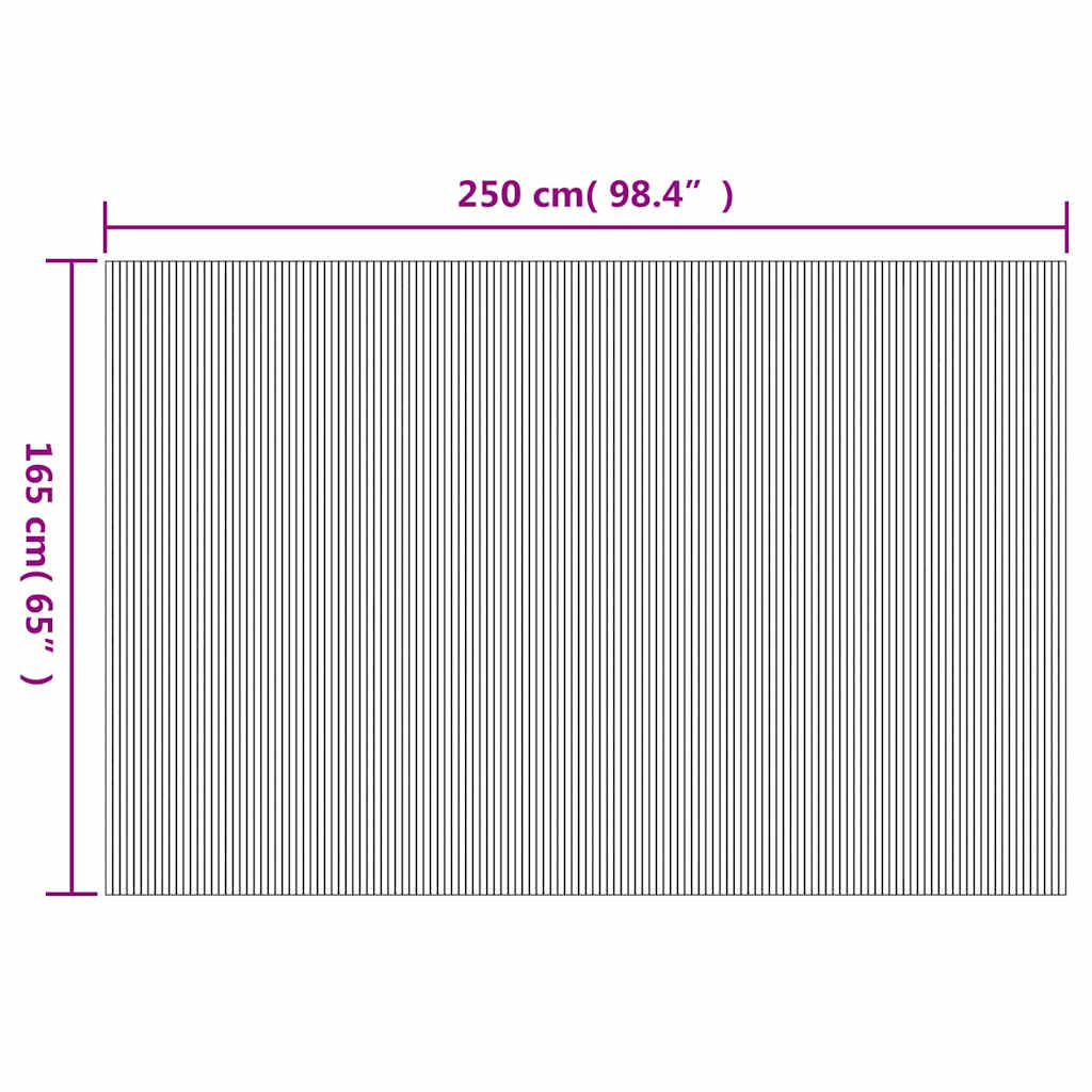 Pannello Divisore per la Stanza in Bambù Naturale Larghezza 250 cm Altezza 165 cm | homemem39