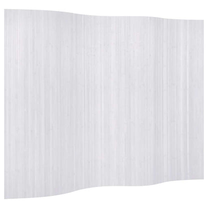 Pannello Divisore per la Stanza in Bambù Bianco Larghezza 250 cm Altezza 165 cm | homemem39