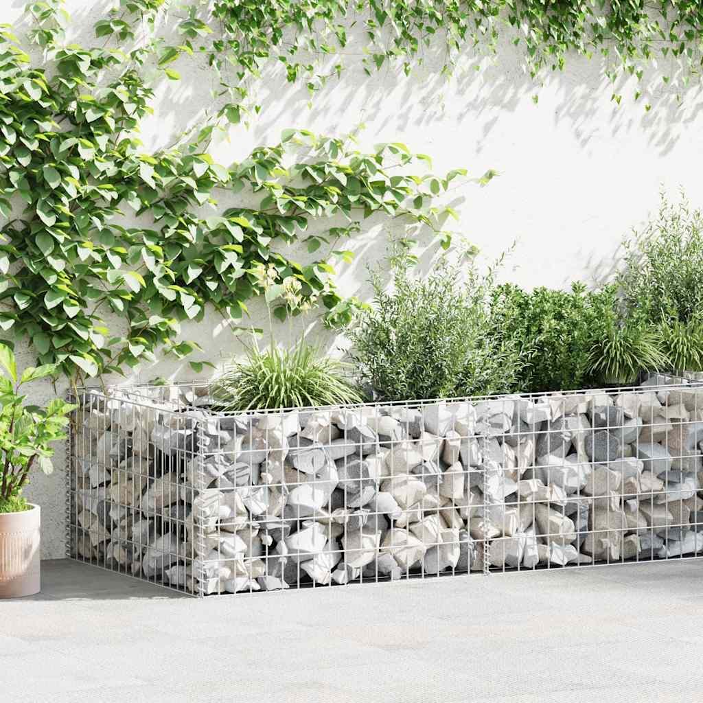 Gabbione Fioriera in Acciaio Zincato 180x90x50 cm | homemem39