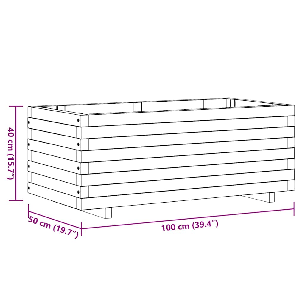 Letto Rialzato 100x50x40 cm in Legno Rettangolare