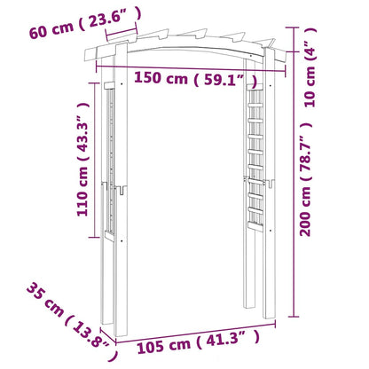 Arco a Traliccio 150x60x210 cm in Legno | homemem39