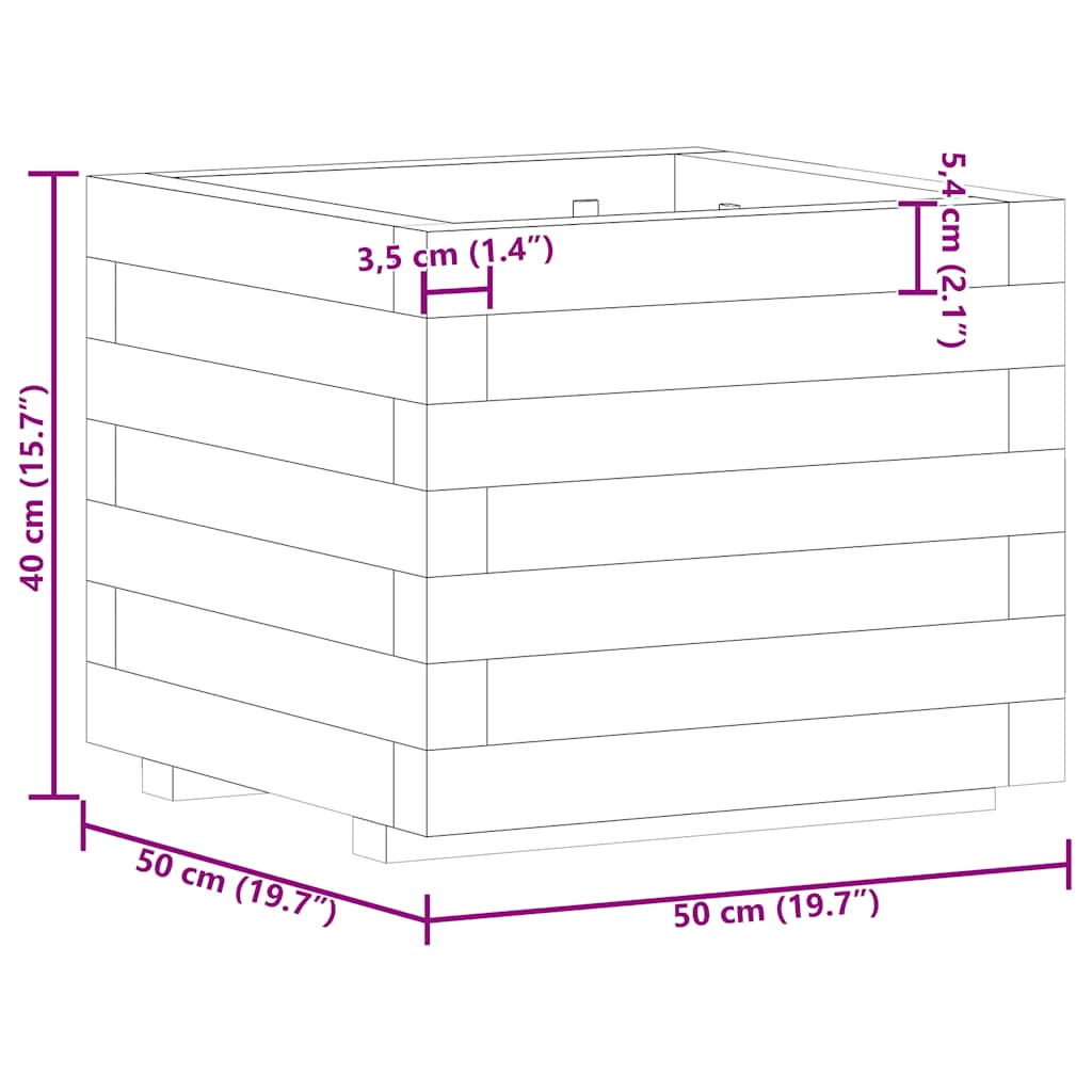 Letto Rialzato 50x50x40 cm Quadrato in Legno
