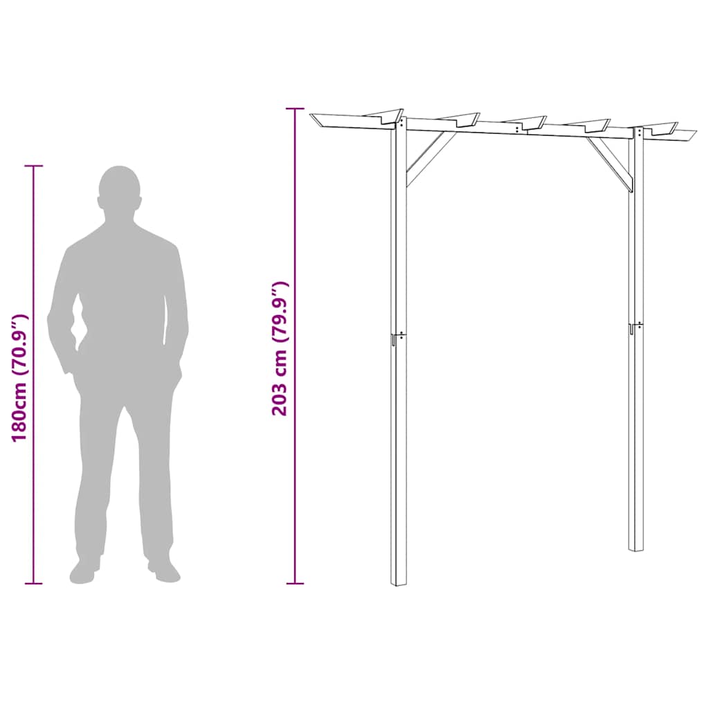 Pergolato da Giardino 205x40x203 cm in Legno | homemem39