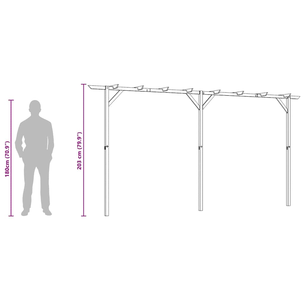 Pergolato da Giardino 410x40x203 cm in Legno | homemem39