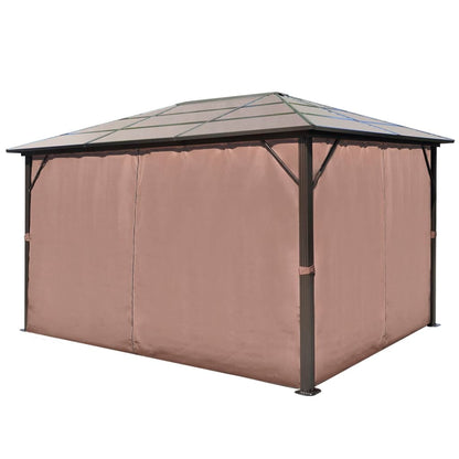 Gazebo con Tenda Marrone in Alluminio 400 x 300 cm - homemem39