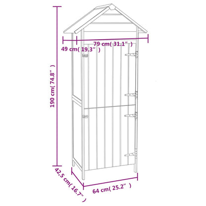 Armadietto da Giardino Marrone 42,5x64x190 cm - homemem39