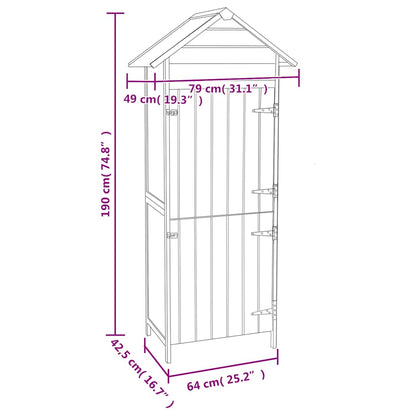 Armadietto da Giardino Marrone 42,5x64x190 cm - homemem39