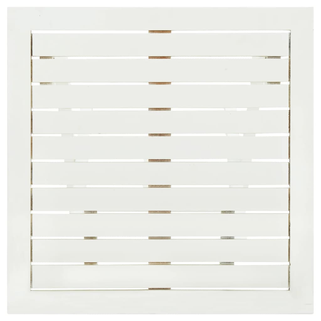 Tavolo da Bistrot Bianco 46x46x47cm in Legno Massello di Acacia