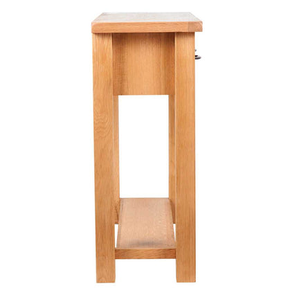 Tavolo Consolle con 2 Cassetti 83x30x73cm in Massello di Rovere