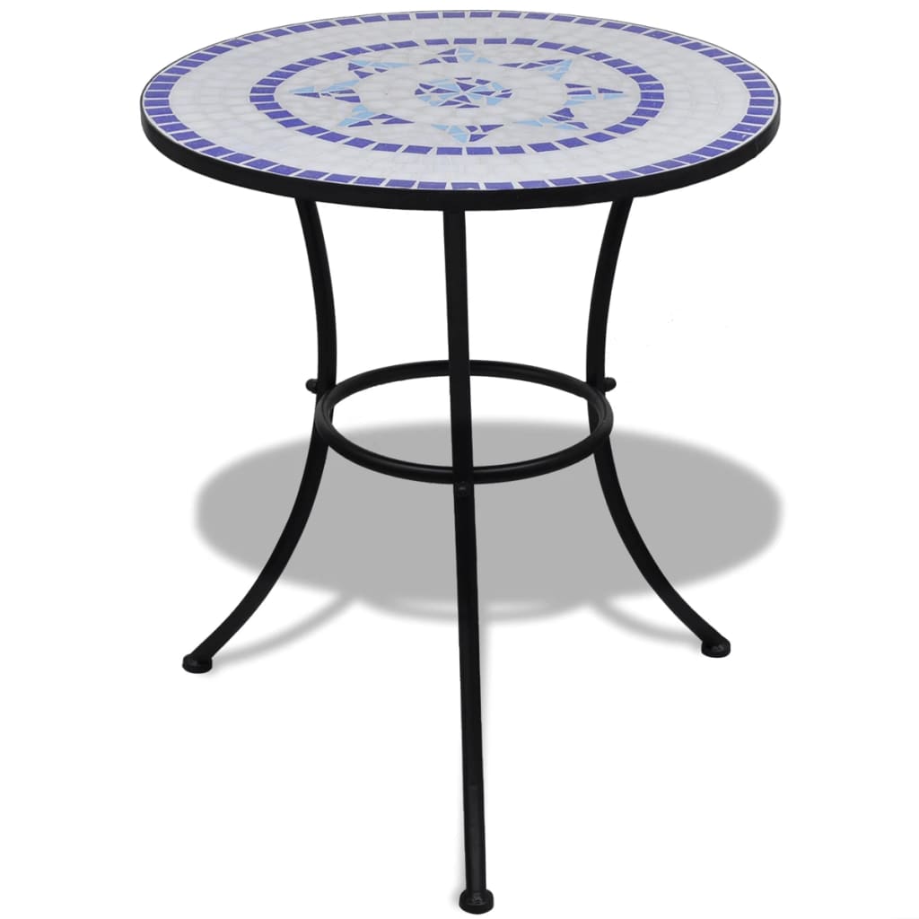 Set da Bistrot 3 pz in Piastrelle di Ceramica Blu e Bianco - homemem39
