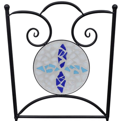 Set da Bistrot 3 pz in Piastrelle di Ceramica Blu e Bianco - homemem39