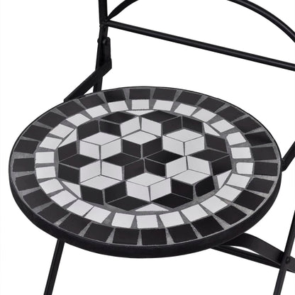 Set da Bistrot 3 pz in Piastrelle di Ceramica Nero e Bianco - homemem39