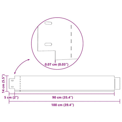 Set 15 pz Bordo prato flessibile in acciaio galvanizzato 100 x 14 cm | homemem39