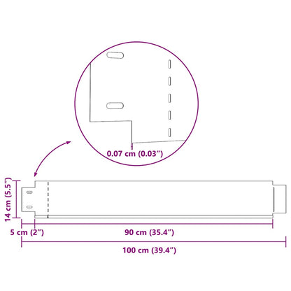 Set 20 pz Bordo Prato Flessibile in Acciaio Zincato 100 x 14 cm | homemem39