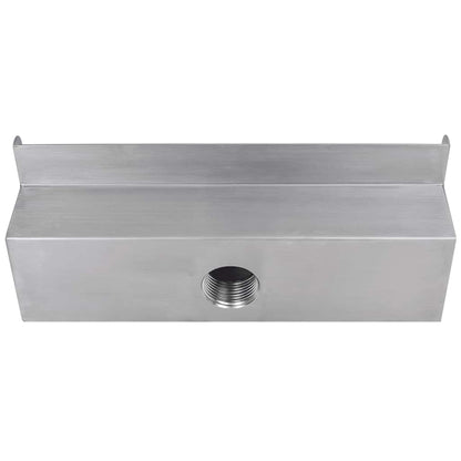 Fontana a Cascata per Giardino Rettangolare Acciaio Inox 30 cm
