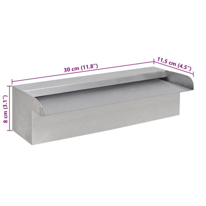 Fontana a Cascata per Giardino Rettangolare Acciaio Inox 30 cm | homemem39